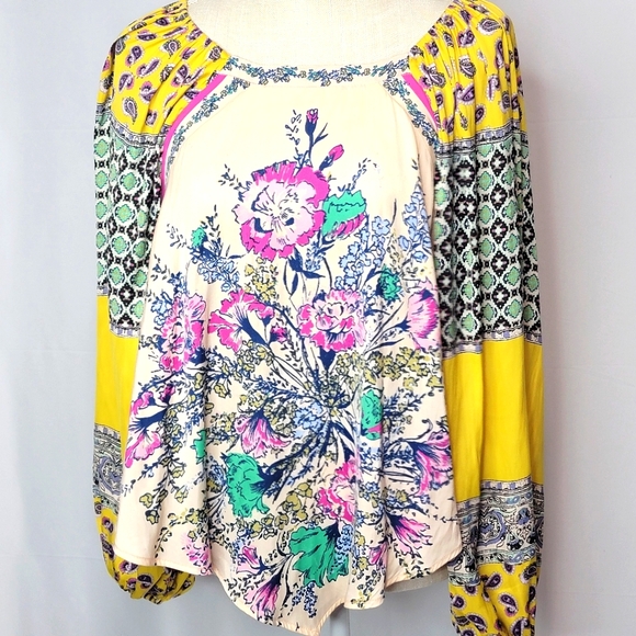 Free People Womens Printed Off-The-Shoulder Pullover Top Size XS (fits larger) - Picture 2 of 9
